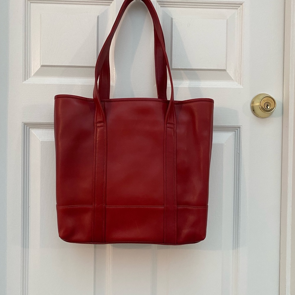 Vintage Coach Red Leather Tote - NWOT - Picture 4 of 10